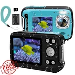 Yeein 4K Underwater Camera 48MP Dual Screen Selfie 32GB Card Snorkel. Fixed Price $83.99.