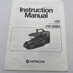 Hitachi VM-5200A Instruction Manual Only Vhs Video Camera/recorder Guide Book. Fixed Price $6.49.