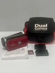 Sanyo Xacti VPC-ZH1R Camcorder Dual Camera Bundle Handheld Red Manual Batteries. Fixed Price $39.99.