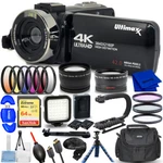 Ultimaxx 4K Ultra Hd 42MP Camcorder Video Vlog Camera With Led Light 15PC Bundle. Fixed Price $127.99.
