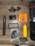 Dji Action 4 Camera Accessory Bundle W/ Case, Mounts, Selfie Stick & 128GB. Fixed Price $280.00.