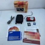 Samsung ES80 Red Digital Camera W/ Battery 1 Gb Sd Card Charger Cord Case Tested. Fixed Price $61.99.