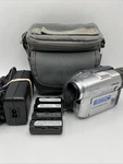 Sony Handycam DCR-DVD201 Camcorder W/ Case Batteries Charger Tested Working. Fixed Price $49.97.