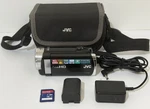 Jvc GZ-E200BU Everio Mini Video Camcorder Digital Camera Case And 16GB Memory. Fixed Price $87.00.