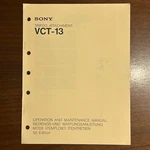 Sony Tripod Attachment VCT-13 Operations & Maintenance Manual 1ST Edition 1987. Fixed Price $7.88.