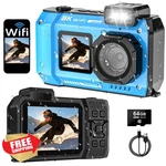 Spunalp Uhd 8K Underwater Camera 70MP Wifi Waterproof Blue 64GB. Fixed Price $189.99.